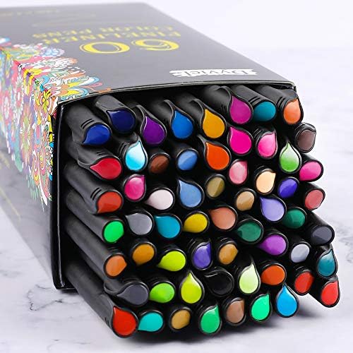 Dyvicl Journal Planner Pens Colored Pens, 60 Colors 0.4mm Fineliner Pen Set Fine Point Markers Drawing Pens for Journaling, Note Taking, Calendar, Adult Coloring, Scrapbooking