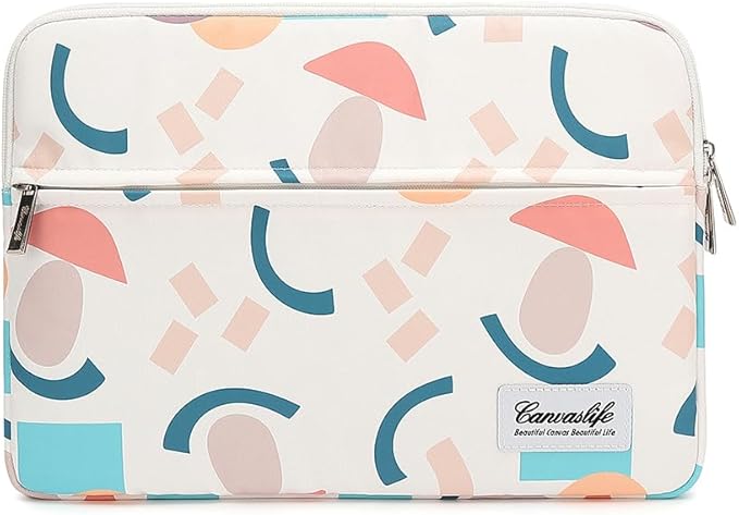 Canvaslife Waterproof Laptop Sleeve 15 Inch 15.6 Inch Laptop Bag Case with Front Pocket Garden Pattern
