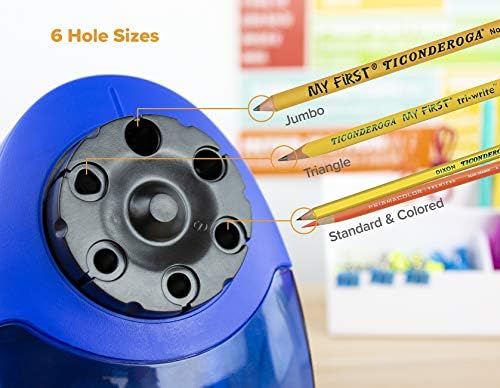 Bostitch Office QuietSharp Electric Pencil Sharpener, Heavy Duty Classroom or Office Use, Size Selector with 6 Different Sizes, Blue (Pack of 4)