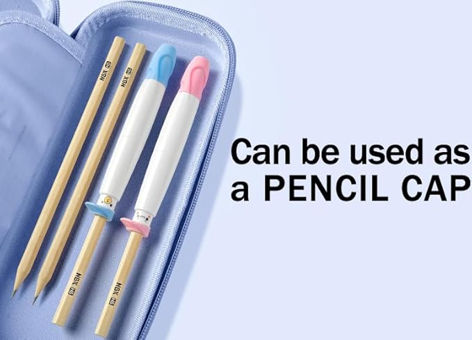 Pencil Grips for Kids Handwriting, Pencil Grippers/Holder, Writing Posture Correction for Toddler/Preschool, Homeschool Education, can Serve as Mechanical Pencil & Pencil Extender (2 Pack,Blue, Blue)