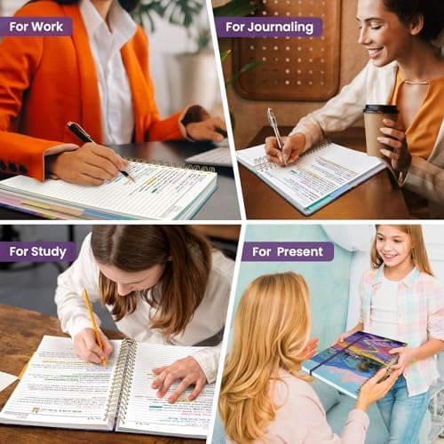 Taja Large Spiral Notebooks for Work 5 Subject with Removable Dividers