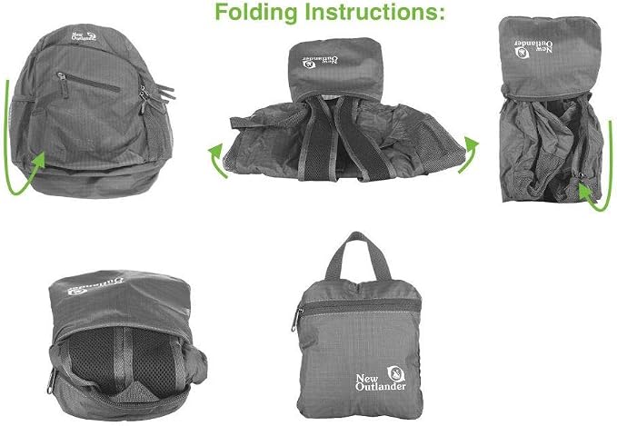 Outlander Packable Handy Lightweight Travel Hiking Backpack Daypack-Orange