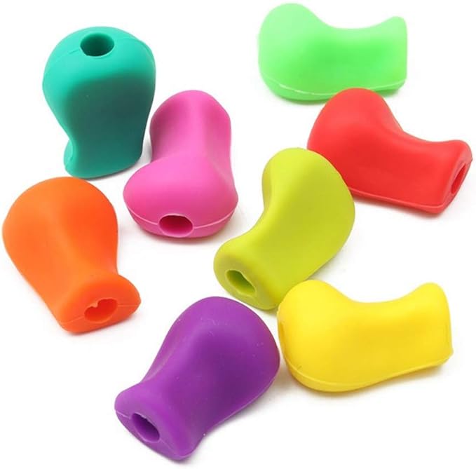 10 Pieces Silicone Soft Pencil Finger Grips Holder Writing Correction Random Color