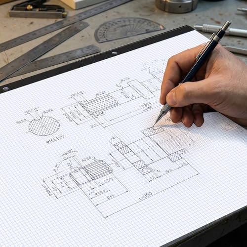 BESARME Large Engineering Graph Paper 22" x 17", Large Graph Paper Pad