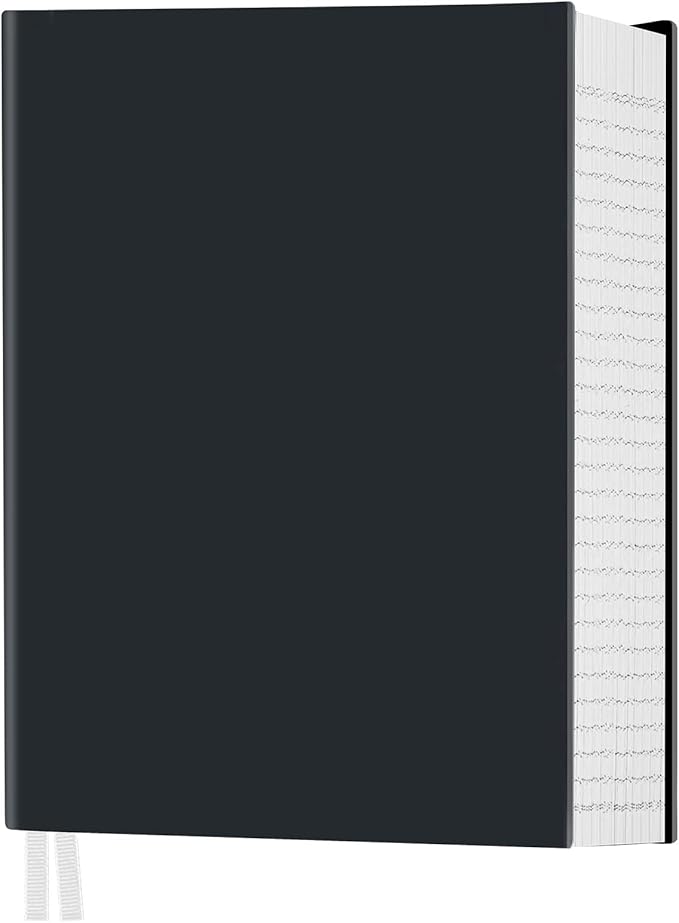 Notebook Journal, Dotted Journal, 8.5" x 11", 400 Pages Dot Grid Notebook, No Bleed Thick Paper, Leather Journal for Bullet Journaling, Work, School, Notes, 125pcs Sticky Tabs, Inner Pocket, Black