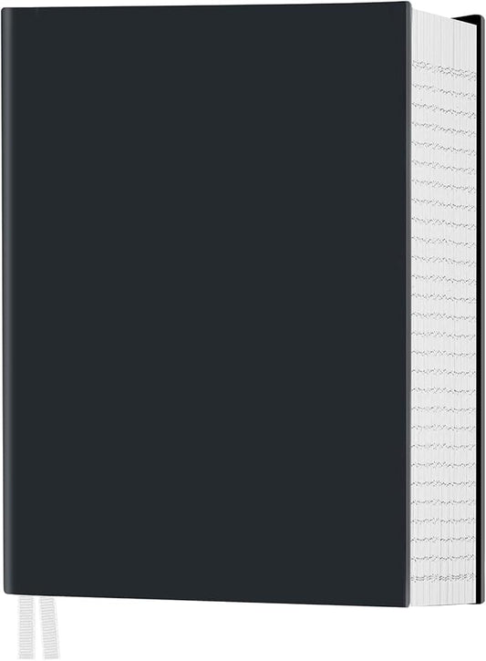 Notebook Journal, Dotted Journal, 8.5" x 11", 400 Pages Dot Grid Notebook, No Bleed Thick Paper, Leather Journal for Bullet Journaling, Work, School, Notes, 125pcs Sticky Tabs, Inner Pocket, Black