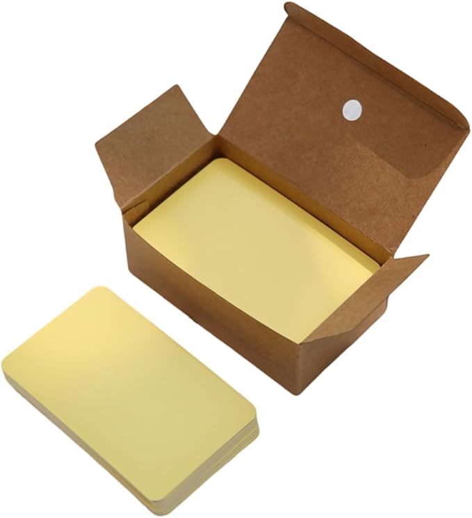 Astero Small Blank 3.5x2in Mini Index Cards & Flash Cards Blank Blank Business Cards to Write On Small Note Cards for Greeting Postcards Vocabulary Bookmarks DIY Messages (Yellow, 100pcs)