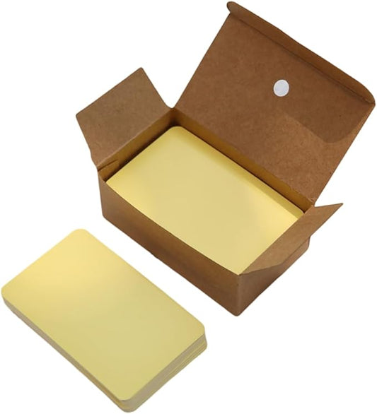 Astero Small Blank 3.5x2in Mini Index Cards & Flash Cards Blank Blank Business Cards to Write On Small Note Cards for Greeting Postcards Vocabulary Bookmarks DIY Messages (Yellow, 100pcs)