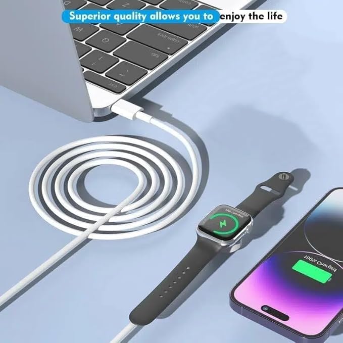2 in 1 USB C Apple Watch Charger Cable,[MFi Certified] iPhone Fast Magnetic iWatch 6ft Type C Charging Cord for i Watch Series 11/10/Ultra/9/8/7/SE/6/5/4/3/2/1,iPhone 17 Pro/17 Air/16 Pro Max/15 Plus