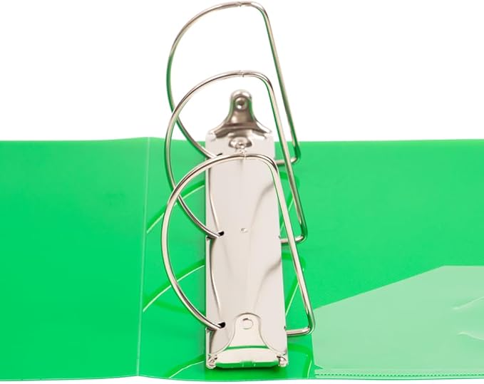 JAM PAPER Plastic 4 inch Binder - Green 3 Ring Binder - Sold Individually