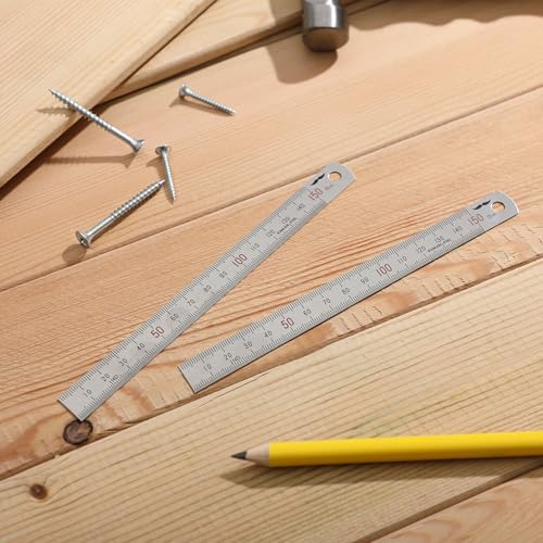 Mr. Pen- Machinist Ruler, 2 Pack, 150mm, Stainless Steel Imperial
