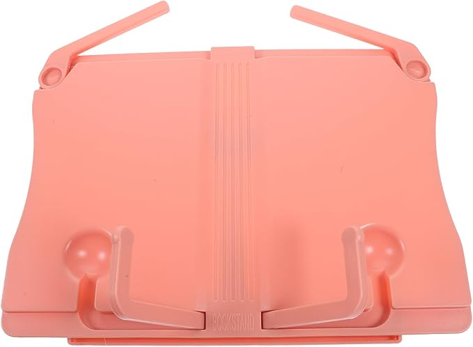 Portable Reading Rack and Music Book Stand, Soft Pink Multi-Functional Desktop Holder for Home Study and Sheet Music, Adjustable Book Holder for Reading and Practice