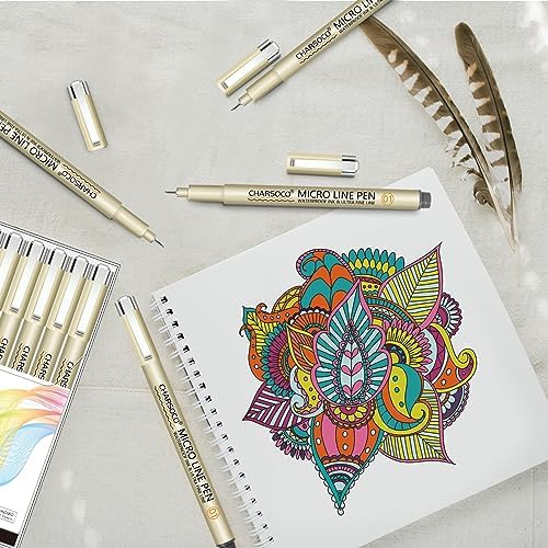 01 Micro Pen, Waterproof Archival Ink, 0.25mm Fineliner Ink Pens for Artist Illustration, Sketching, Anime, Manga, Technical Drawing and Scrapbooking, Fine Point Pen with 24 Colors