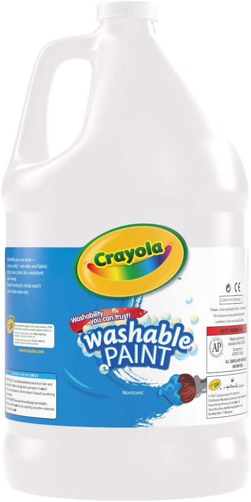 Crayola Washable Paint (1 Gallon), White Paint, Teacher Classroom Must Haves, School Supplies for Kids, Nontoxic, 3+