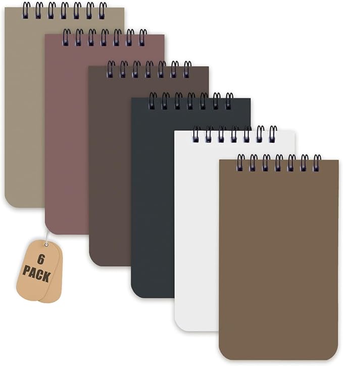 KTOJOY 6 Pack Small Pocket Notebook Small 3x5 Spiral Notepads With Lined Pages, Small Top Spiral Notebook Little Mini Memo Steno Note Pads for Outdoor Home Office College School