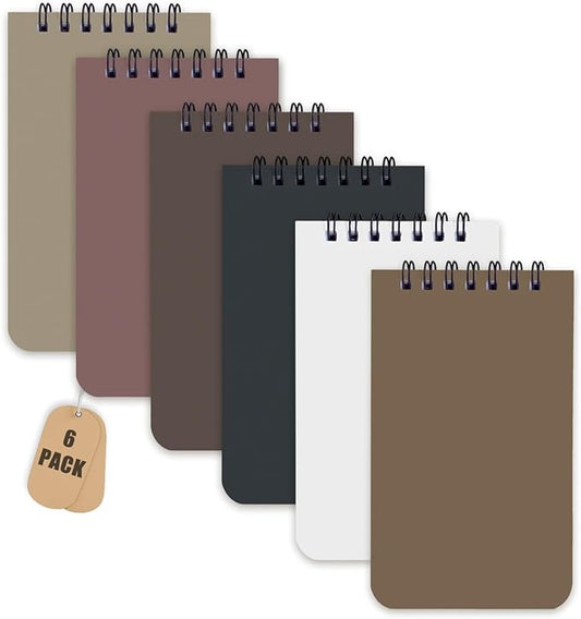KTOJOY 6 Pack Small Pocket Notebook Small 3x5 Spiral Notepads With Lined Pages, Small Top Spiral Notebook Little Mini Memo Steno Note Pads for Outdoor Home Office College School