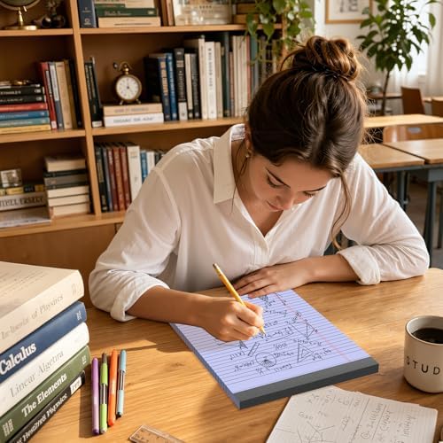 5 Pack Colored Legal Pads 8.5 x 11 Inch, Wide Ruled Micro Perforated Writing Pads 30 Sheets Per Pad for Work Study Daily Note Taking List