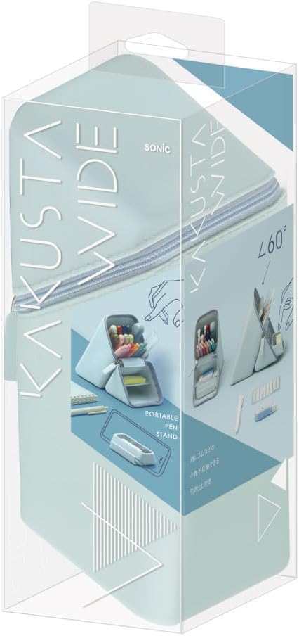 Sonic Caxsta Portable Pen Holder Wide with Drawer, Light Blue FD-2045-LB