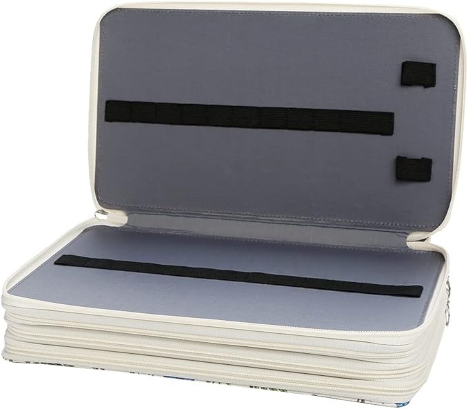 Portable Colored case Organizer 103 Larger individual slots hold 300 pcs Pencils with Printing Pattern for Watercolor Pens or Markers, Pencil Case Organizer for Artist