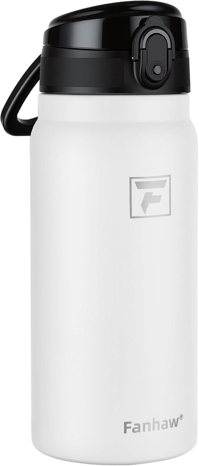 Fanhaw 20 Oz Insulated Stainless Steel Water Bottle with Chug Lid – Wide Mouth, Leak-Proof, BPA-Free – Ideal for Kids, Adults, Sports, Gym, and Outdoor Use (White)