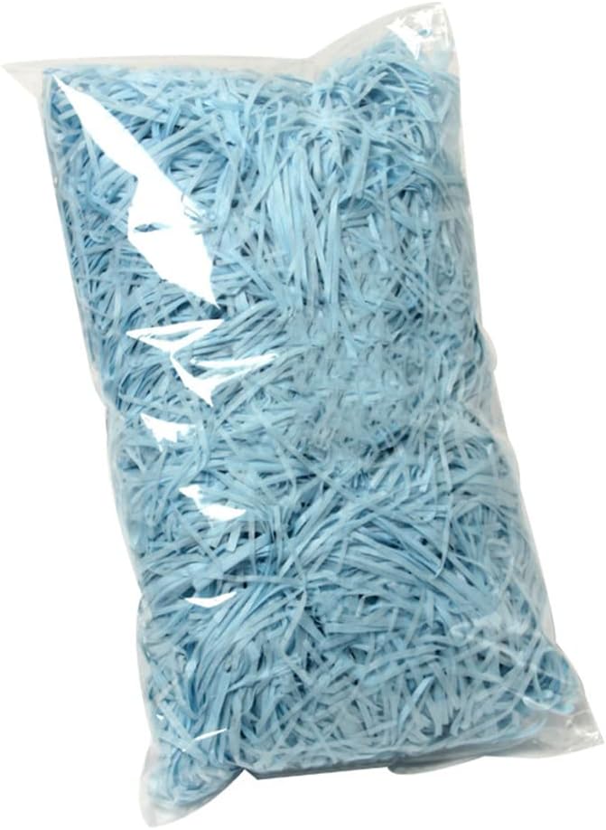 Raffia Paper Shreds, 100g Shredded Paper for Gift Box, Crinkle Cut Paper Shred Filler for Gift Wrapping & Basket Filling(Light Blue)