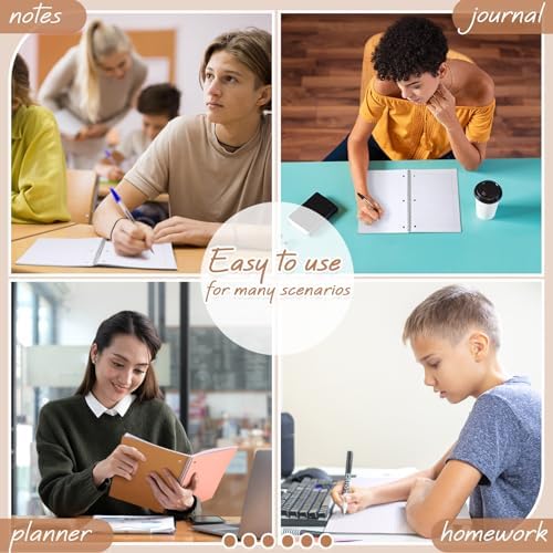 Teling 8 Pcs 1 Subject Spiral Notebook for Work College Ruled 8 x 10 1/2 Inch Spiral Journal Notebook 3 Hole Punched Paper Tear Line 70 Sheets Office School Study Supplies(Elegant Color,8 Pcs)