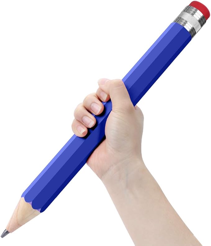 Giant Pencils for Prop/Gifts/Decor - 14 Inch Jumbo Wooden Big Novelty Pencil with Cap for Schools and Homes (Blue)