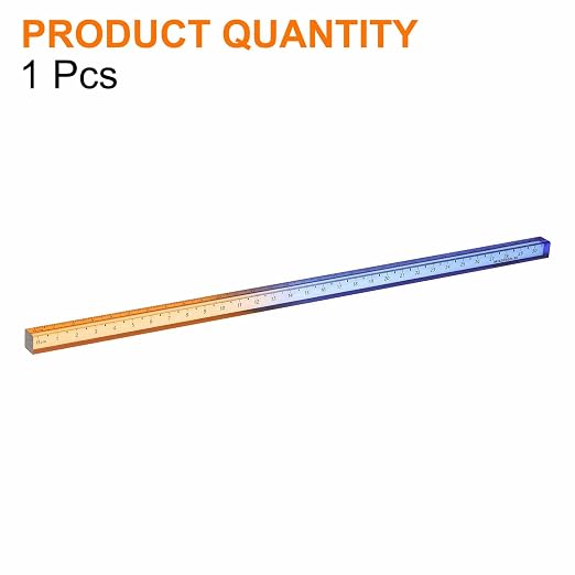 HARFINGTON Acrylic Clear Straight Rulers 30cm Metric Transparent Gradient Three-Dimensional Plastic Ruler Square Cube Measuring Tool for Classroom Office, Blue-Orange