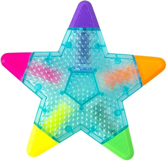 Beautiful Colorful Star Shape Highlighter Marker, 5 Color in 1 Star Multicolor Highlighter Pen for Note Taking, Journal Planner, Coloring Book, etc. (Blue)
