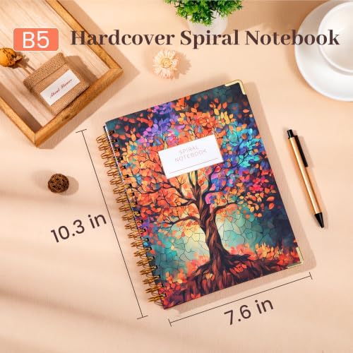 Yoment Hardcover Spiral Notebooks for Work 240 Pages Notebook with Dividers