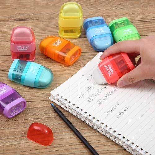 Mr. Pen- Pencil Sharpener & Eraser, 4 Pack