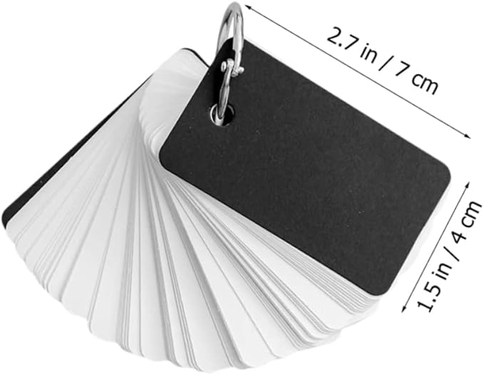 DOITOOL 8pcs Flash Cards Blank Memory Cards Binder Ring for Study Travel Office