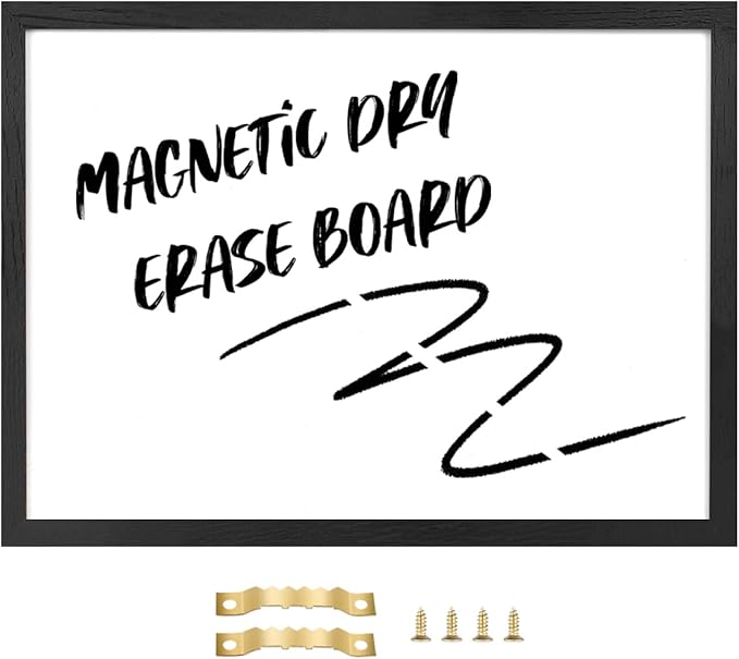 Dry Erase White Board for Wall, Magnetic Whiteboard, Hanging Board for Decoration/Planning/Drawing/Memo,for Office/School/Home 17.7"x 23.6"-Black