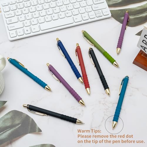 Linbsunne Ballpoint Pens Black Medium Point 1mm Pen with Super Soft Grip Ball Point Pen for Men Women Retractable Pens (Vintage-18 pcs)