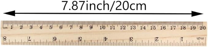 Utoolmart Wooden Straight Ruler, 20cm / 7.9-inch Inch/Metri Scale, Wood Drawing Ruler, Measuring Drafting Tools, Measuring Rulers for Home, Student, Office Tailor Shop, Factory 5 Pcs