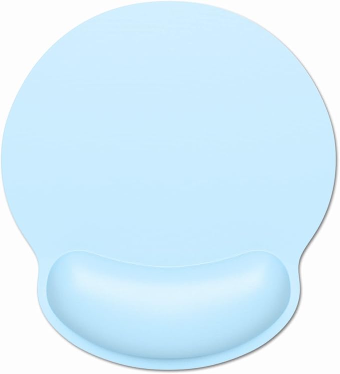 Dapesuom Ergonomic Mouse Pad with Wrist Support, Comfortable Memory Foam Wrist Rest for Easy Typing Pain Relief, Cute Computer Gaming Desktop Mouse Mat with Non-Slip Base for Laptop, Office, Sky Blue