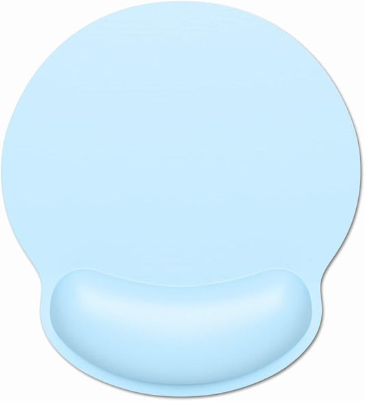 Dapesuom Ergonomic Mouse Pad with Wrist Support, Comfortable Memory Foam Wrist Rest for Easy Typing Pain Relief, Cute Computer Gaming Desktop Mouse Mat with Non-Slip Base for Laptop, Office, Sky Blue