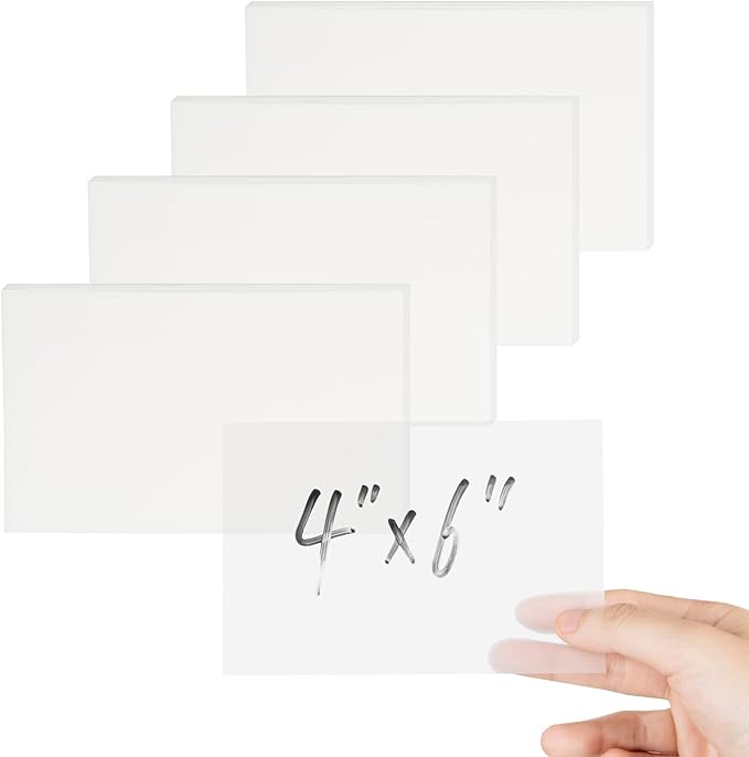 4x6 Inch Transparent Sticky Notes, 200 Sheets Large Translucent Self-Adhesive Clear See Through Post Big Size Sticky Notes for Office Woman School Classroom Teacher College Supplies White Color