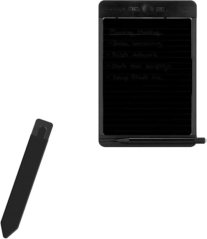BoxWave Stylus Pouch Compatible with Boogie Board Blackboard Smart Scan Reusable Notebook - Stylus PortaPouch, Pen Stylii Holder Carrier Portable Self-Adhesive - Jet Black