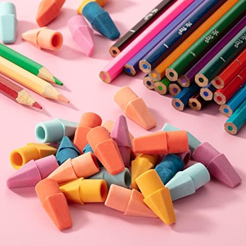 Mr. Pen- Pencil Eraser Toppers, 240 Pack, Vintage Colors, Cap Erasers