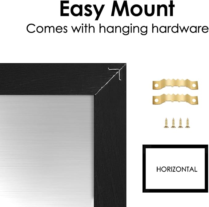 Dry Erase Monthly Calendar Whiteboard, Magnetic White Board for Wall, Hanging Board for Office, Home School, Solid Pine Wood Black Framed Message Board, 13"x 17"(YL-BK-3343-B)