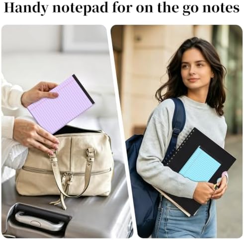 24PCS Note Pads 5x8 Small Legal Pads 720 Sheets, Perforated Small Notebook Notepad 5 x 8 ,College Ruled Lined Paper Pads 80GSM, Mini Writing Pads Memo for Work School &Office Supplies 24pcs Multicolor