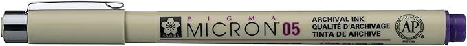 SAKURA PIGMA MICRON 05 FINELINER PEN, 0.45MM LINE WIDTH, PACK OF 2 (Violet)