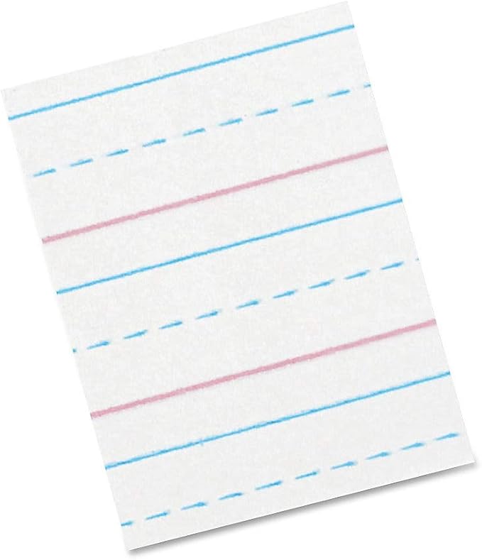 Zaner-Bloser Broken Midline Sulphite Paper, 500 Sheet, Ruled, 10.50-inch x 8-inch, 500/Pack, White PaperPACZP2413