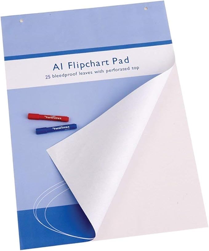 VIZ-PRO Whiteboard Easel/Portable Dry Erase Board, 36 x 24 Inches, with 25-Sheets A1 Flipchart Paper Pad & 3 Colored Erasers & 12-Count Markers