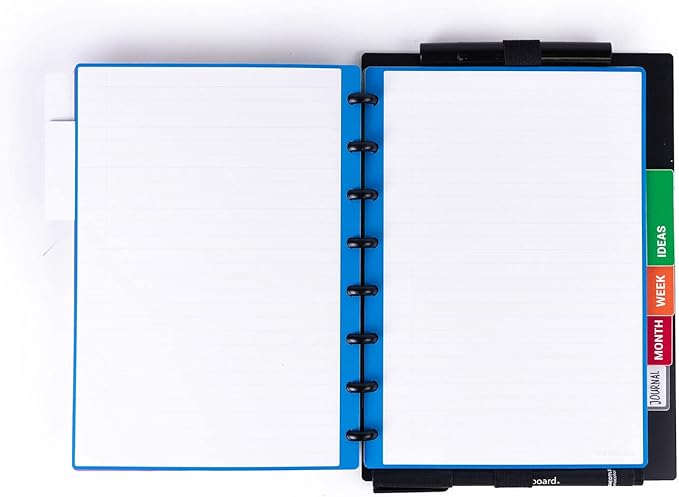 MODUBOOQ - 32 blue lined reusable duratech3 discbound pages - inserts with lines for smart notebook - A5