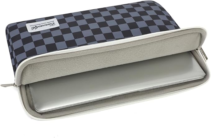 Canvaslife Black Checker Pattern Laptop Sleeve 15 Inch 15 Case and 15.6 Laptop Bag