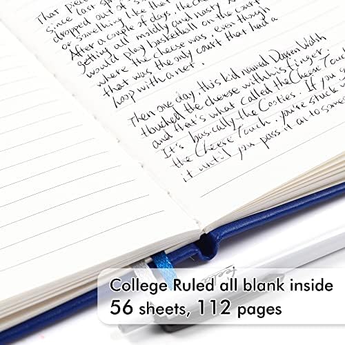 feela 3 Pack Pocket Notebook Journals with 3 Black Pens, A6 Mini Cute Small Journal Notebook Bulk Hardcover College Ruled Notepad with Pen Holder for Office School Supplies, 3.5”x 5.5”, Navy
