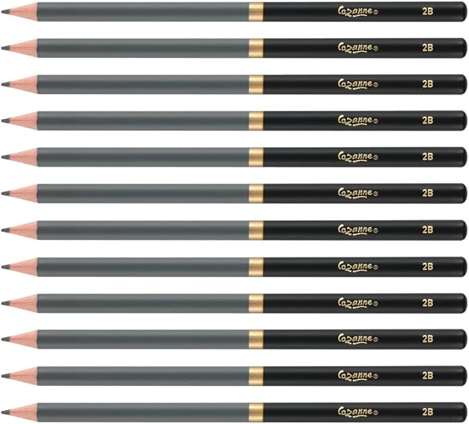 Cezanne Graphite Drawing Pencils Set - 6B, Set of 12 Break-Resistant Graphite Lead, Easy-to-Sharpen Sketch Pencils, Master Artist Quality Graphite Pencils for Technical and Artistic Drawing