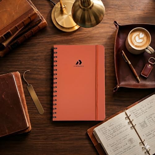Nextnoid A5 Lined Spiral Notebook - 170 Pages, College Ruled, Vivid Orange